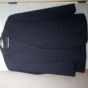 Like New Jones New York 48R Dark Navy Blue Pinstripe Suit